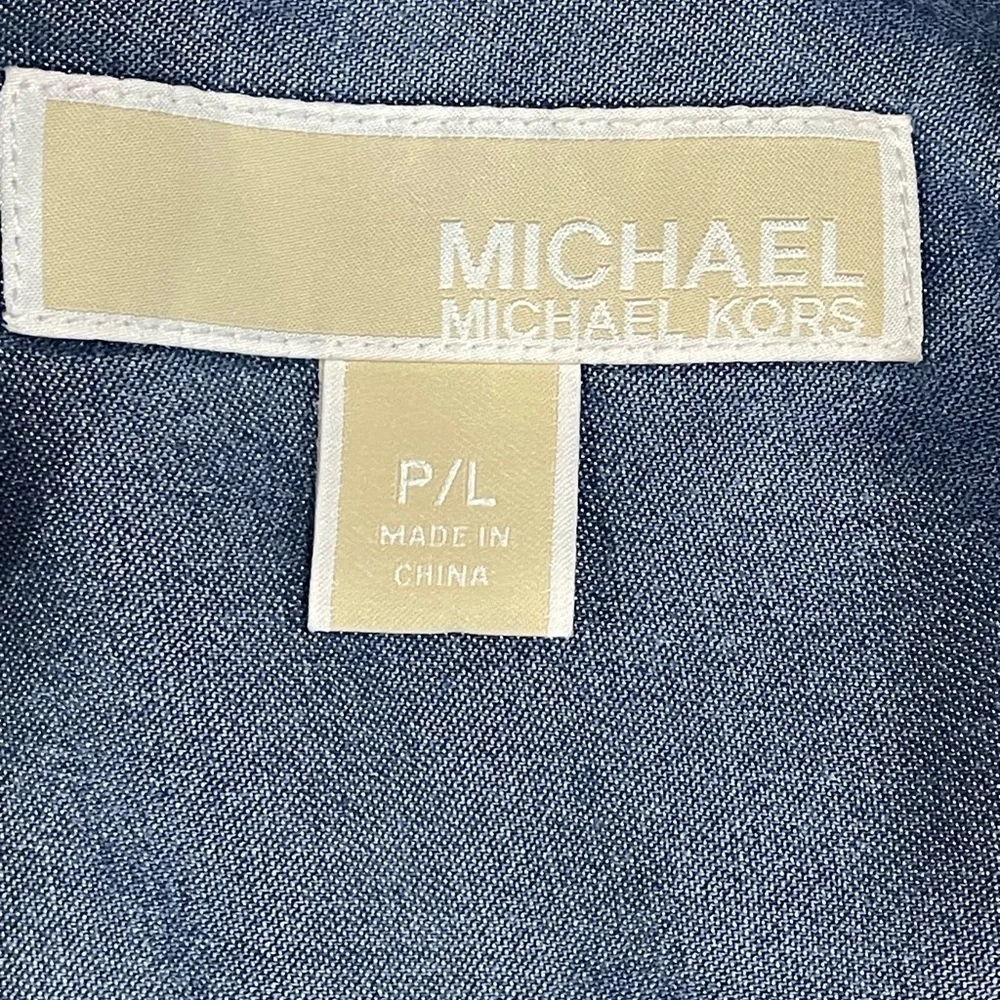Michael Kors Blue Button Down Shirt with Bow